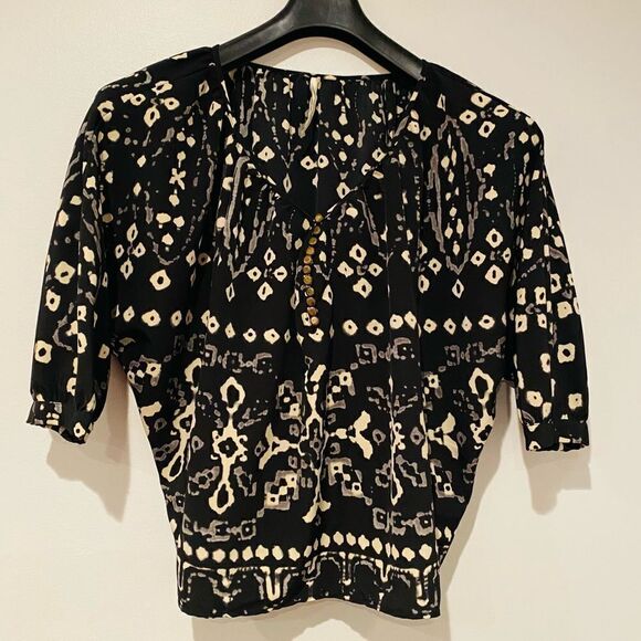 Twelfth Street by Cynthia Vincent Abstract Print Button Top Blouse Size Small - Picture 1 of 5